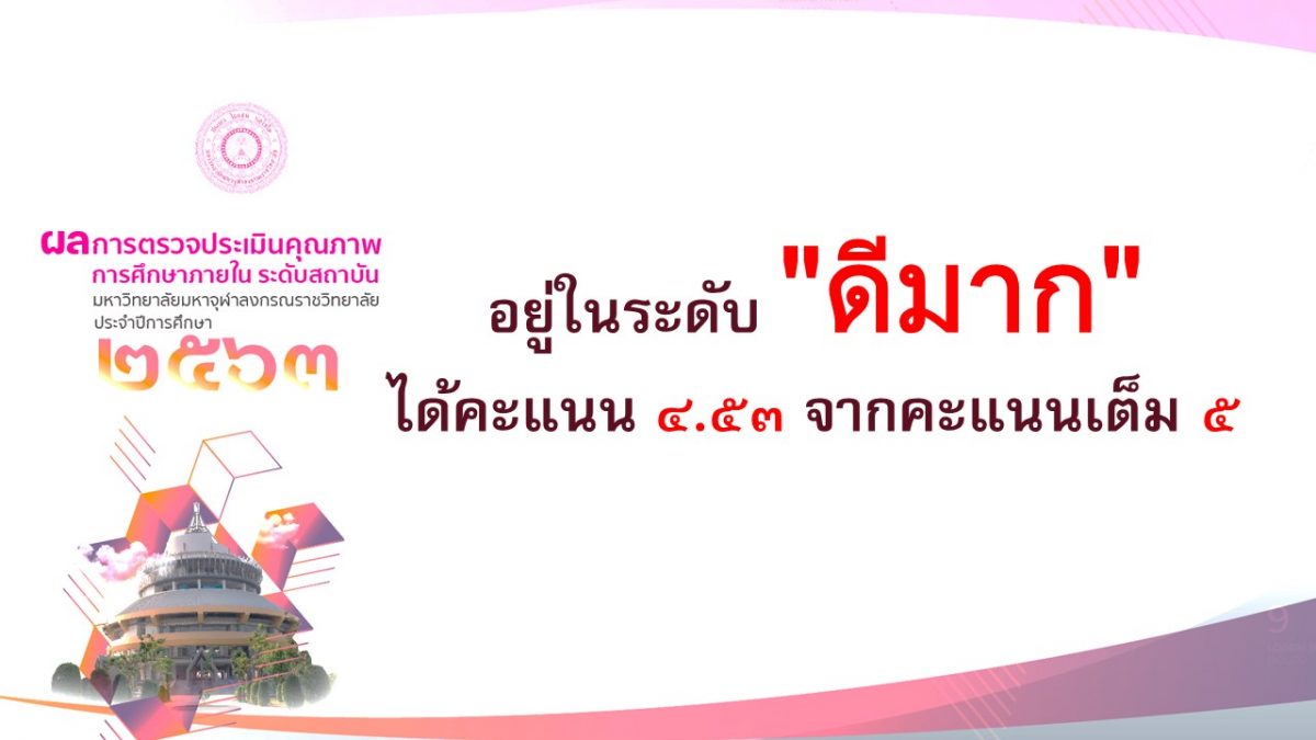 คุณภาพการศึกษามหาวิทยาลัยมหาจุฬาฯ ระดับดีมาก